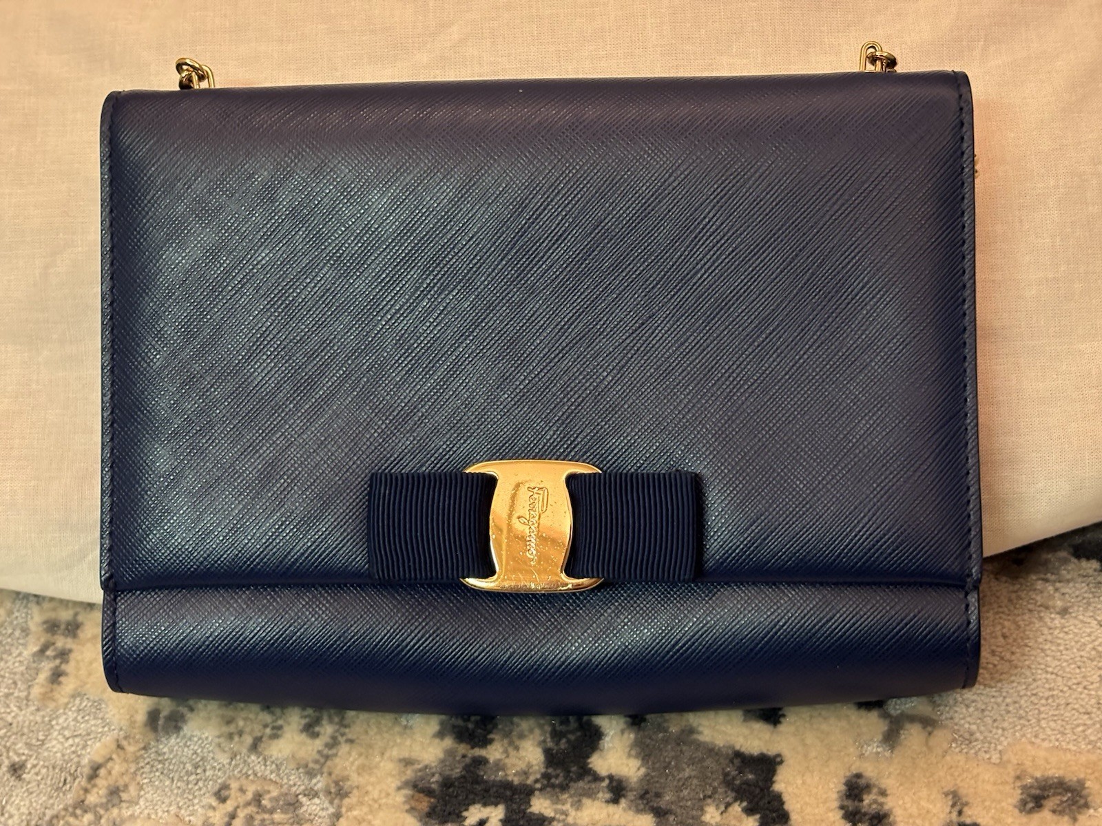 SALVATORE FERRAGAMO Miss Vara Bow Saffiano Leather Bag