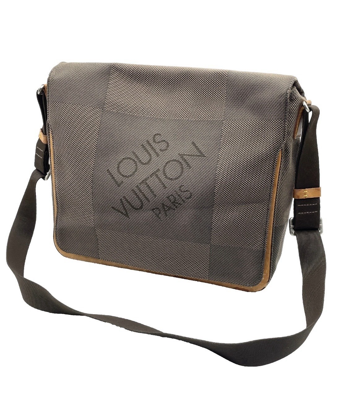 Louis Vuitton Alma Petit Mesage Shoulder Bag Khaki Canvas