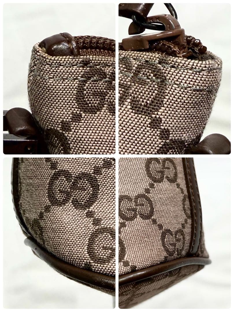 Gucci Accessory Pouch GG Canvas Shoulder Bag Brown Beige Logo Women Unisex