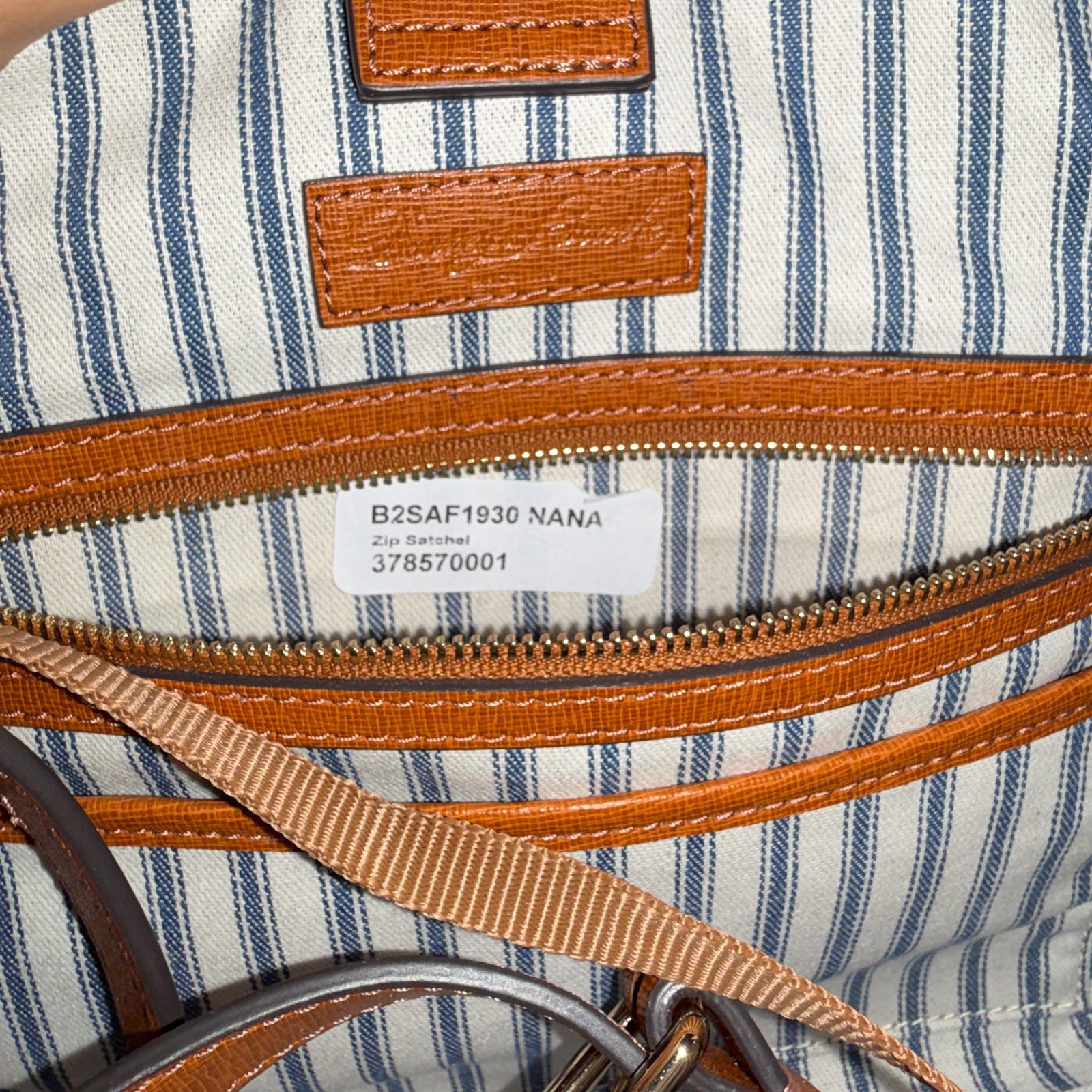 Dooney & Bourke Brown Zip Satchel Medium Double Handles Silver Hardware Dust Bag