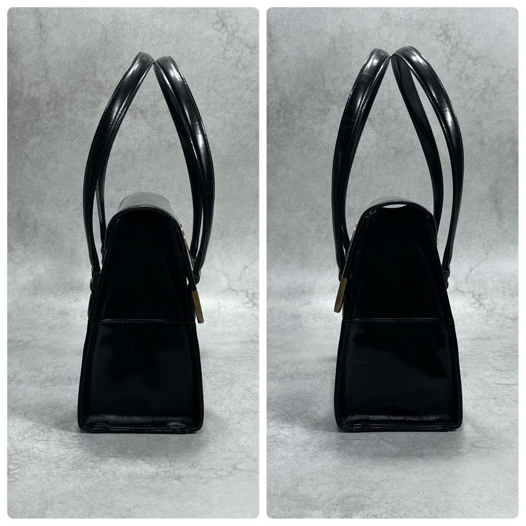 Jean Paul Gaultier Tote Bag Leather Black Dragon Cameo Womens Vintage From Japan