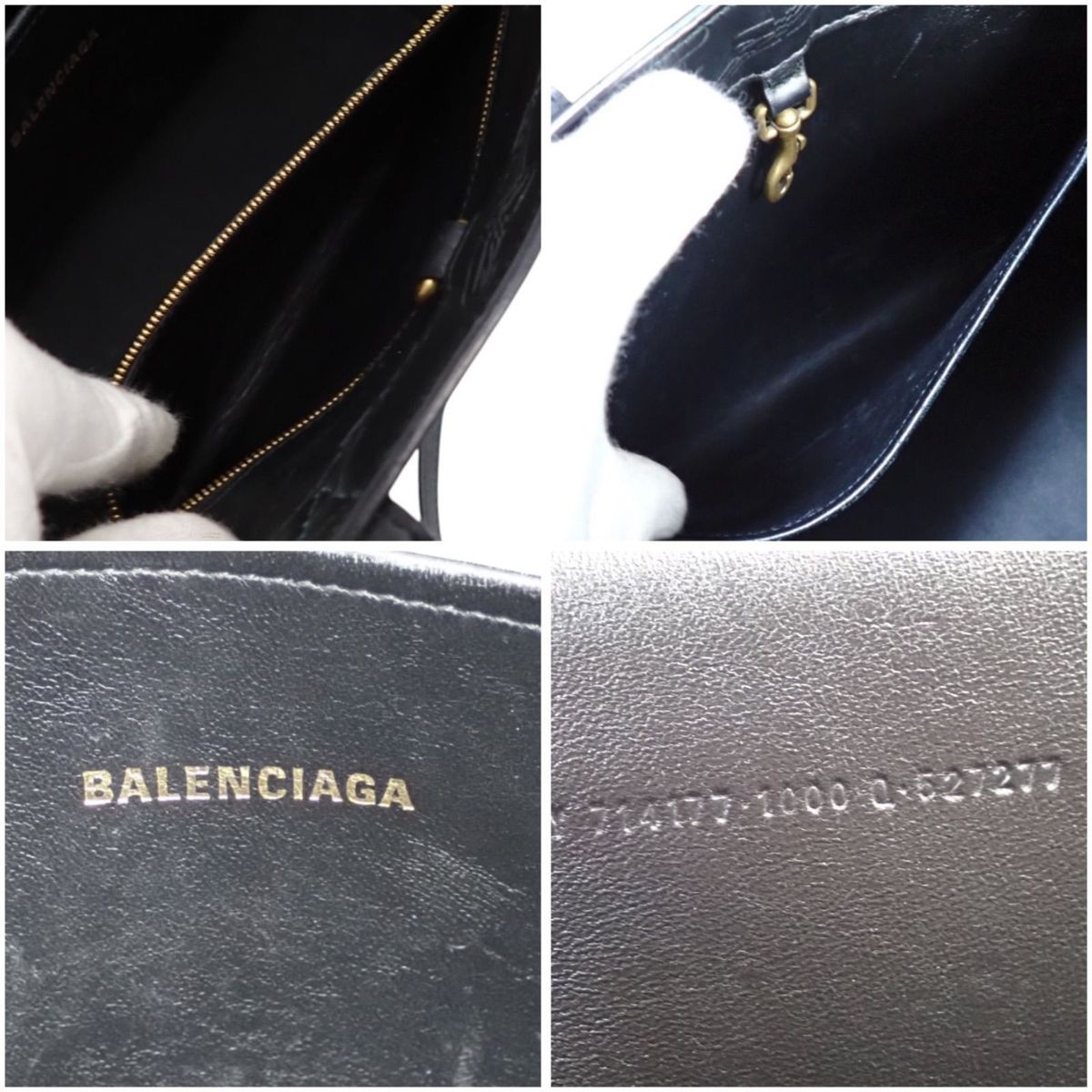BALENCIAGA Bag: Hardware Medium 714177 Black W35H27D13cm w/strap;