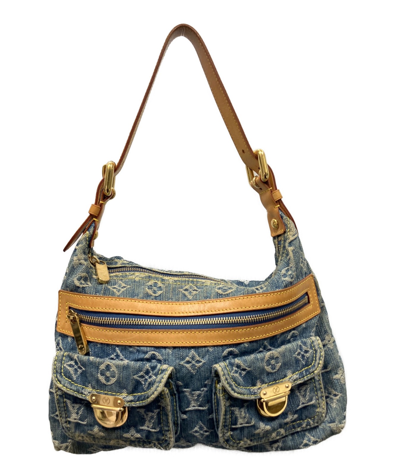 Louis Vuitton PM M95049 PM Coated Canvas Indigo Shoulder Bag #TFB449