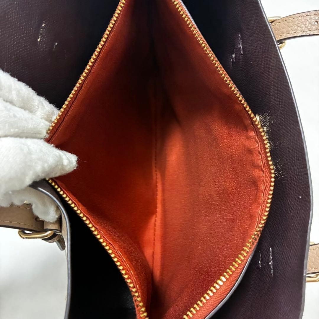 COACH Molly Tote 25 Brown Leather 2WAY Shoulder Bag
