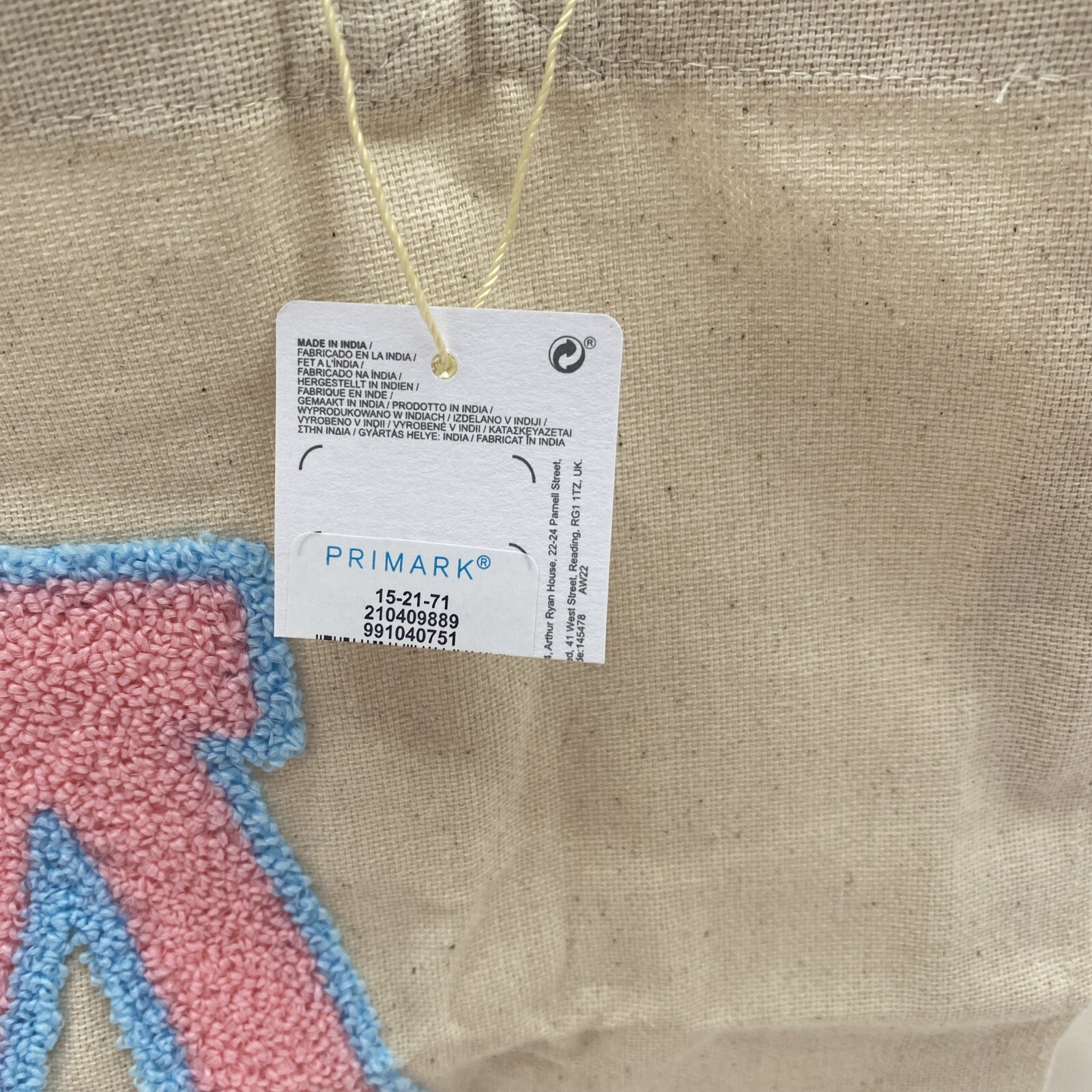 Initial Canvas Tote Bag Personalized Monogram Top Letter – A – Pink