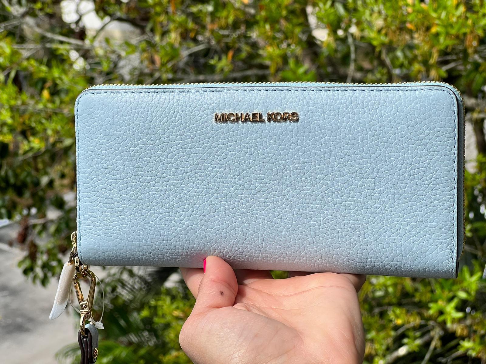 Michael Kors Long Zip Around Wallet Wristlet Leather or PVC Clutch Phone Holder