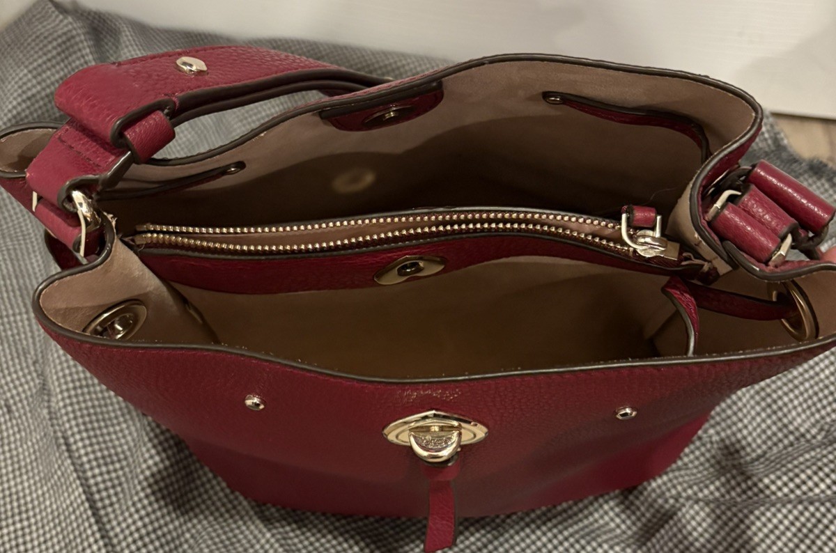 Kate Spade Marti Large Bucket Bag Shoulder Bag Burgundy Maroon Excellent Conditi