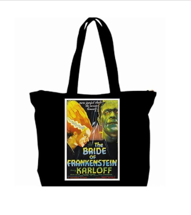 Bride of Frankenstein Movie Poster Tote Bag All Purpose Retro Classic Horror