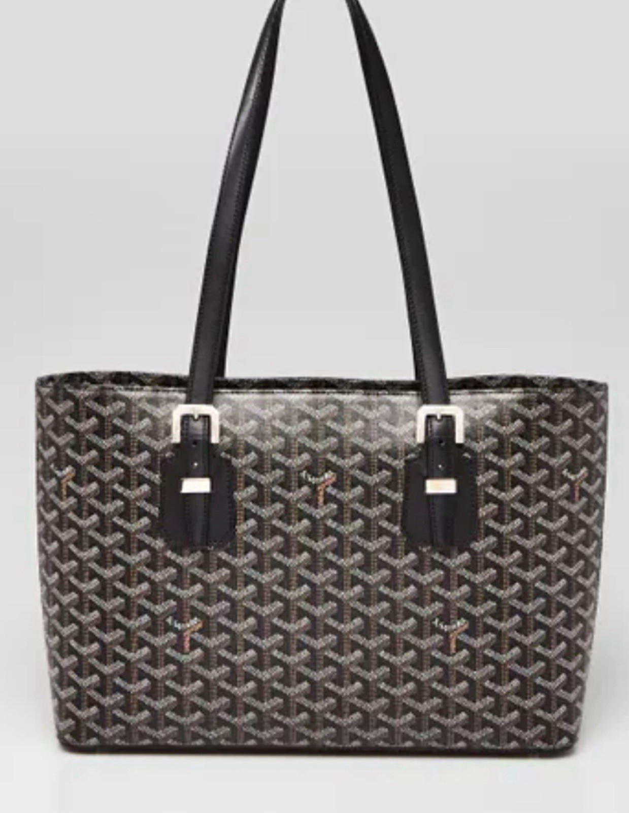 Goyard Black Chevron Coated Canvas Tote – Rare & Pristine Condition