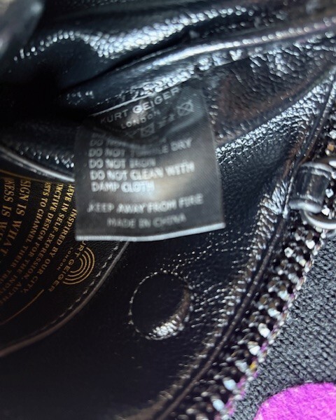 Kurt Geiger London CRYSTAL MINI TOTE BAG BLACK RHINESTONE DRENCH Handbag