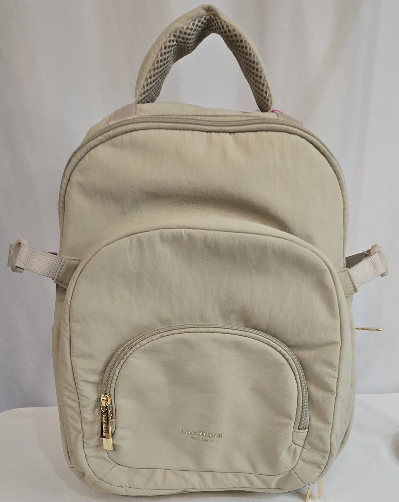NWT Isaac Mizrahi Beige Designer Backpack With Insulated Pocket