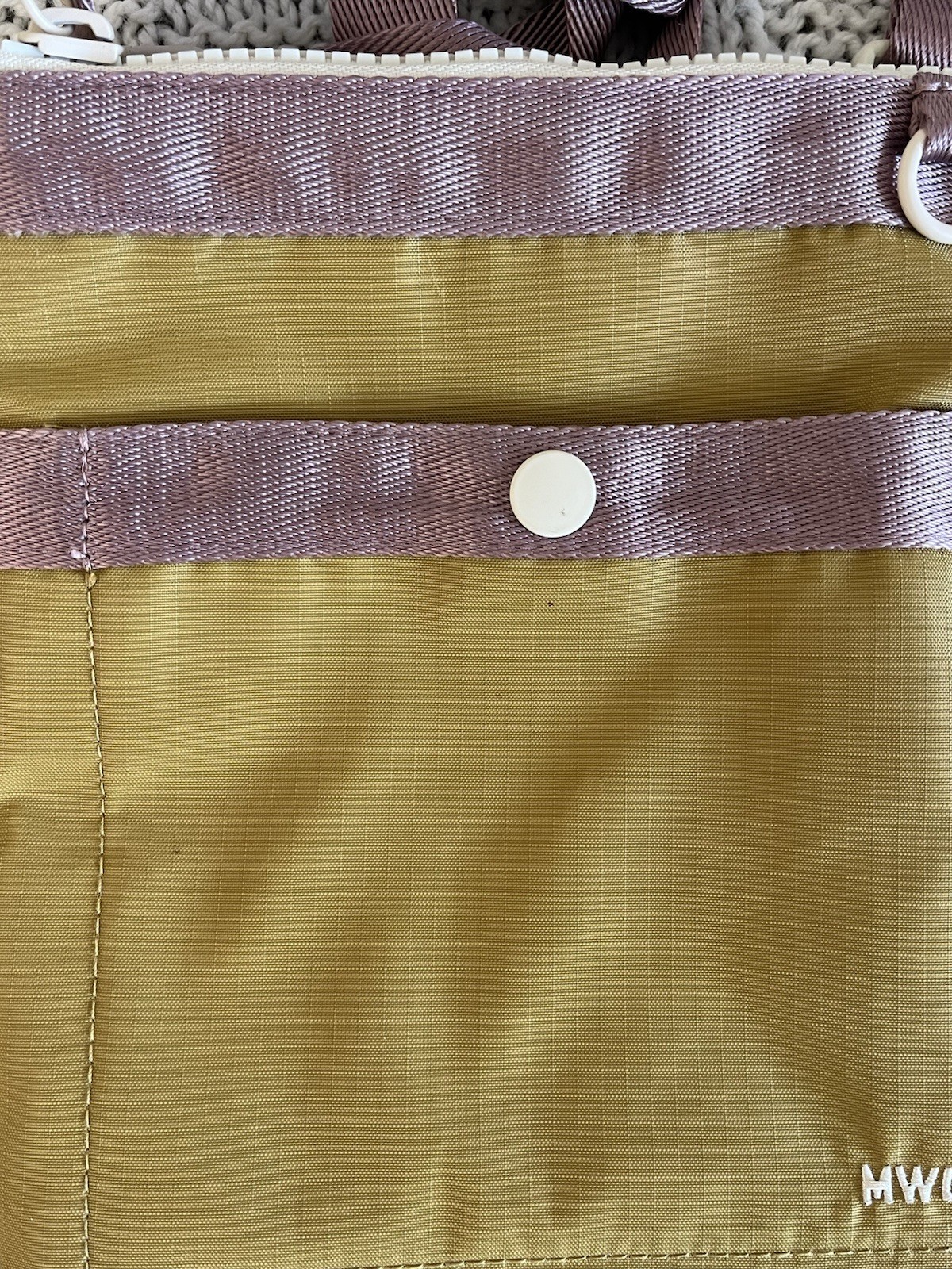 MADEWELL MWL Ripstop Nylon Crossbody Bag Boho Chartreuse Lavender 8 x 9 inch