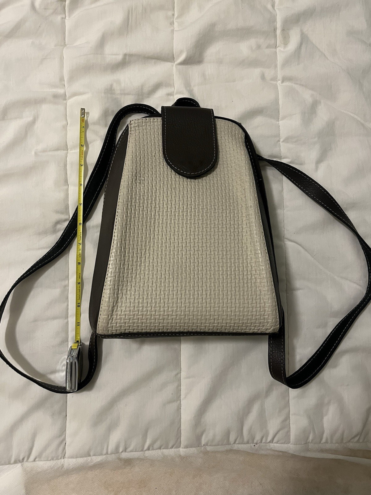 Mexican Leather Light Tan and Dark Brown Mini Backpack