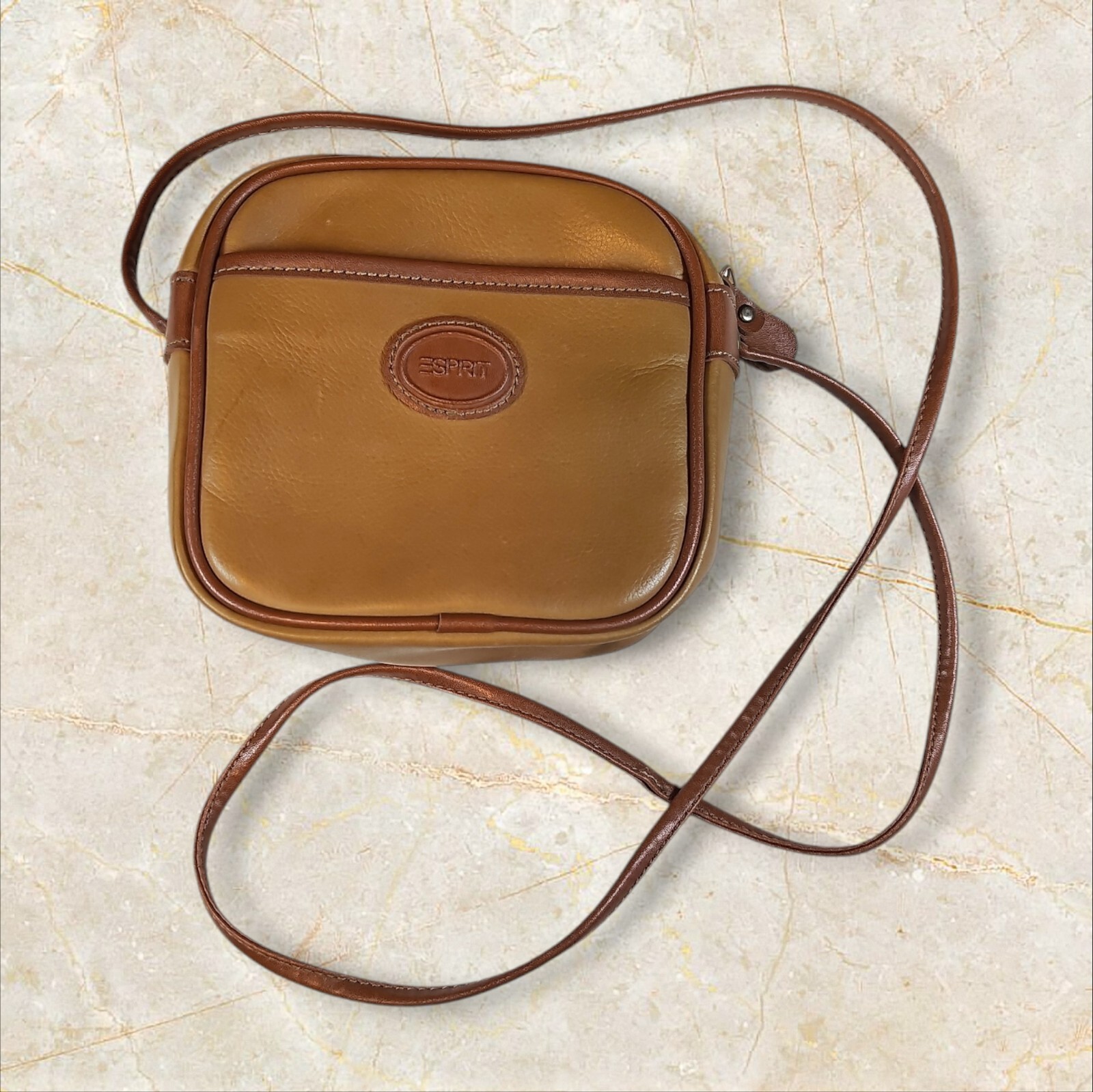 Small 6 Inch Tan Square Esprit Purse