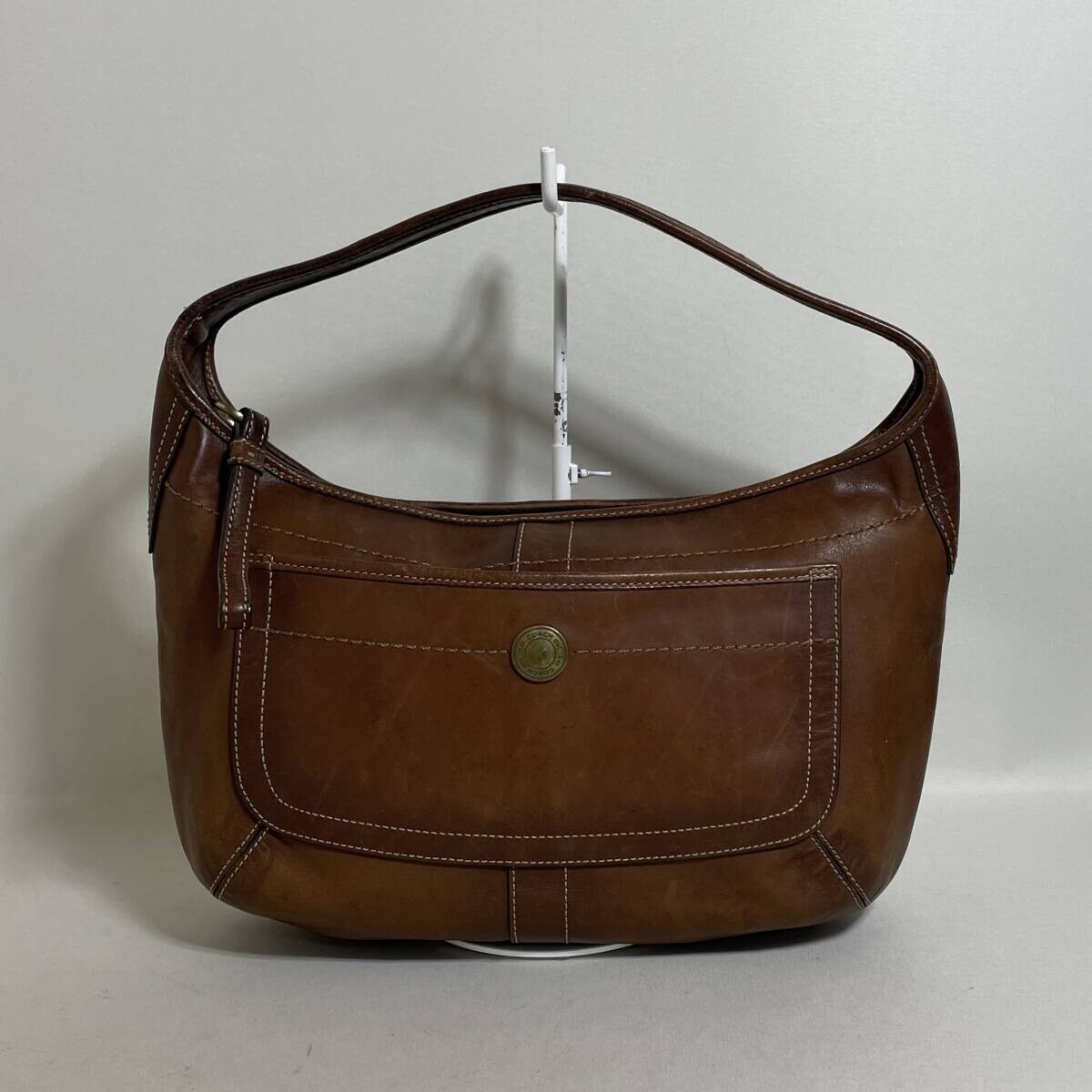 COACH Brown Leather Shoulder Bag Vintage Women’s Handbag 86B206 31cm 20cm 9cm