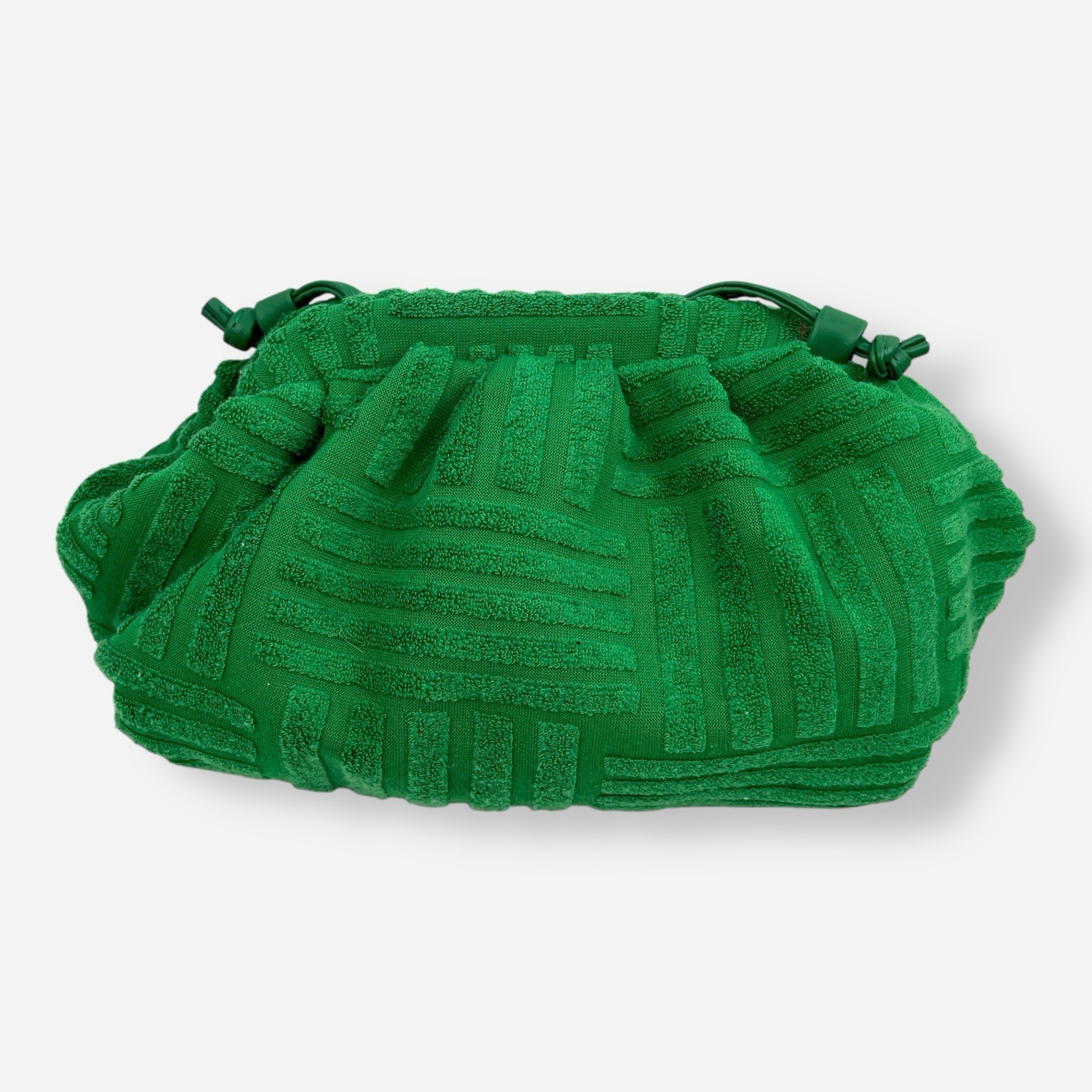Kelly Green Terry Cloth Clutch Pouch Bag Shoulder Crossbody Strap