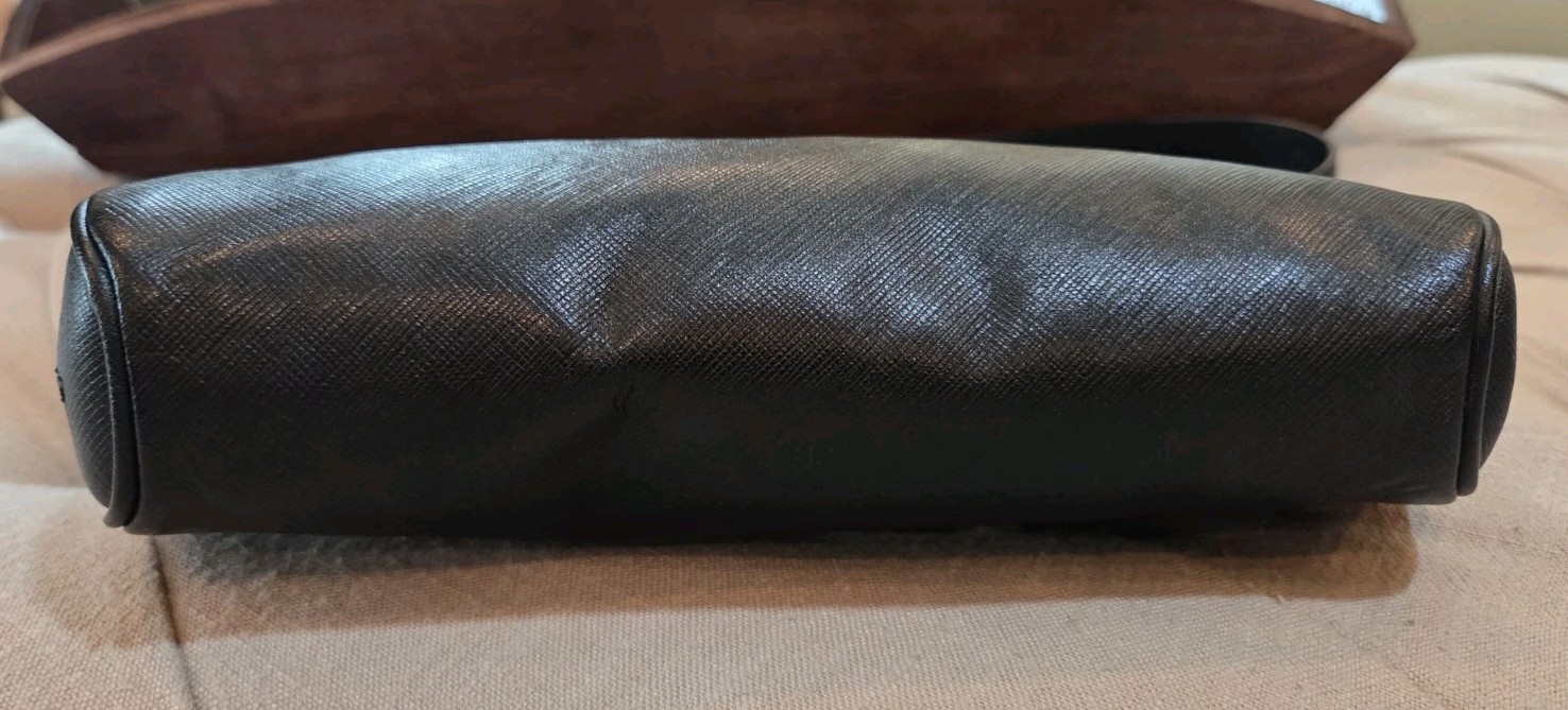 Authentic Ferragamo Gancini Saffiano Leather Lisetta Mini Baguette Bag Vintage