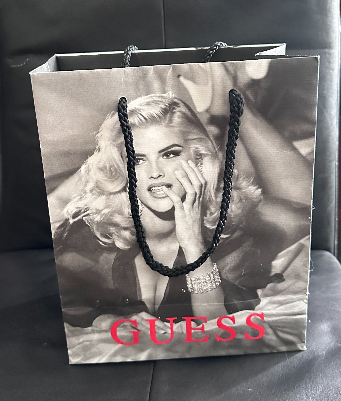 Anna Nicole Smith 1992 Guess paper bag limited addition 10.5 x 8.5 x 4.5 inches