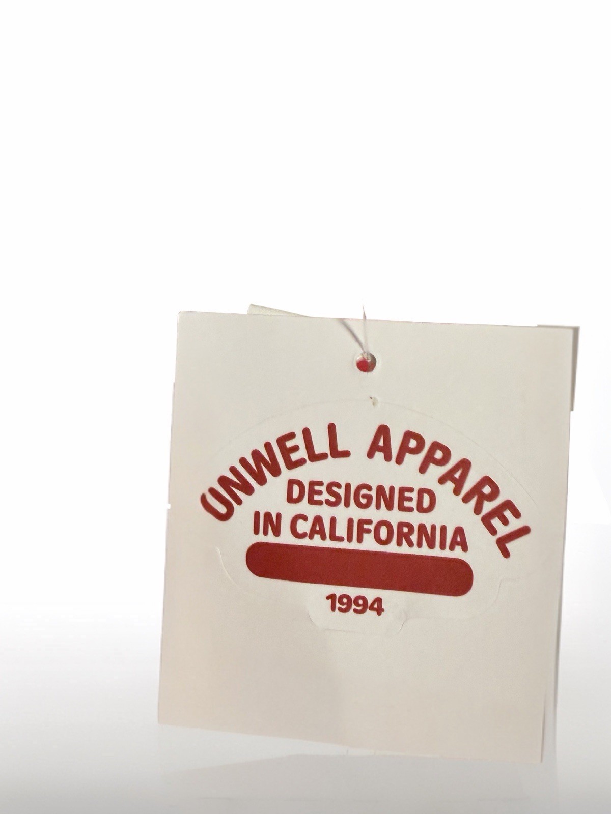 NWT “Unwell” Canvas Tote Bag in White and Red, Open Top, Interior Pocket