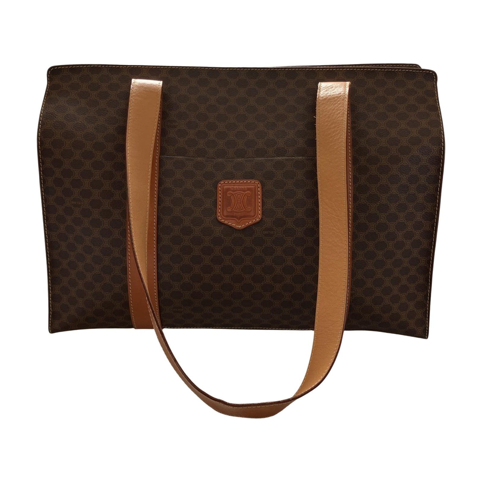 CELINE Tote Bag Macadam Pattern with internal peeling MC96 Brown