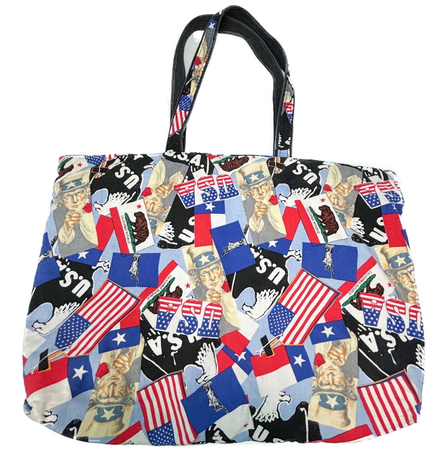 Patriotic Tote Shoulder Bag Purse USA Uncle Sam Eagle Liberty American Flag
