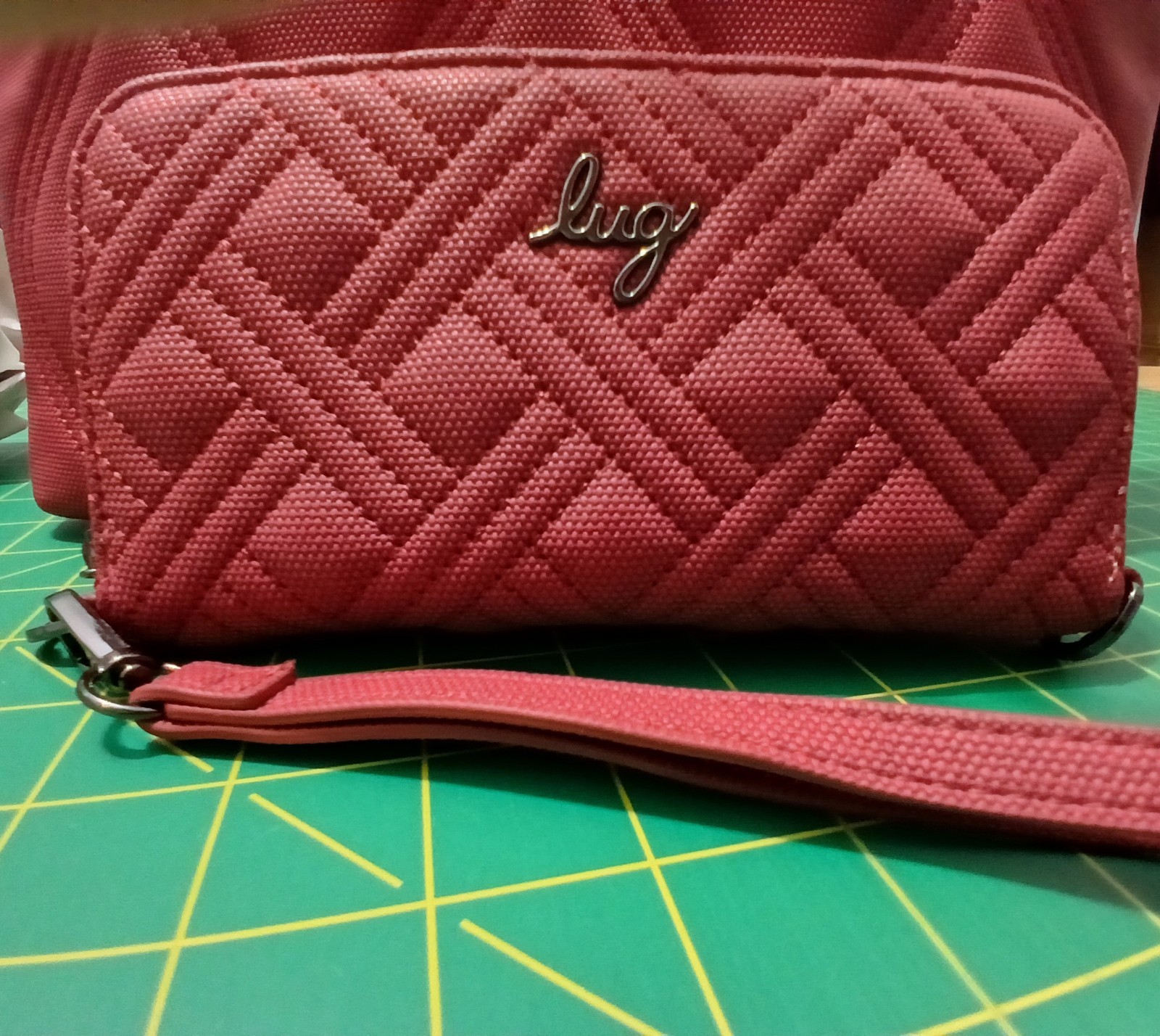 Lug Alto Tote Bag Matte Lux VL in Rosewood Red & Matching Whirly Wallet Wristlet