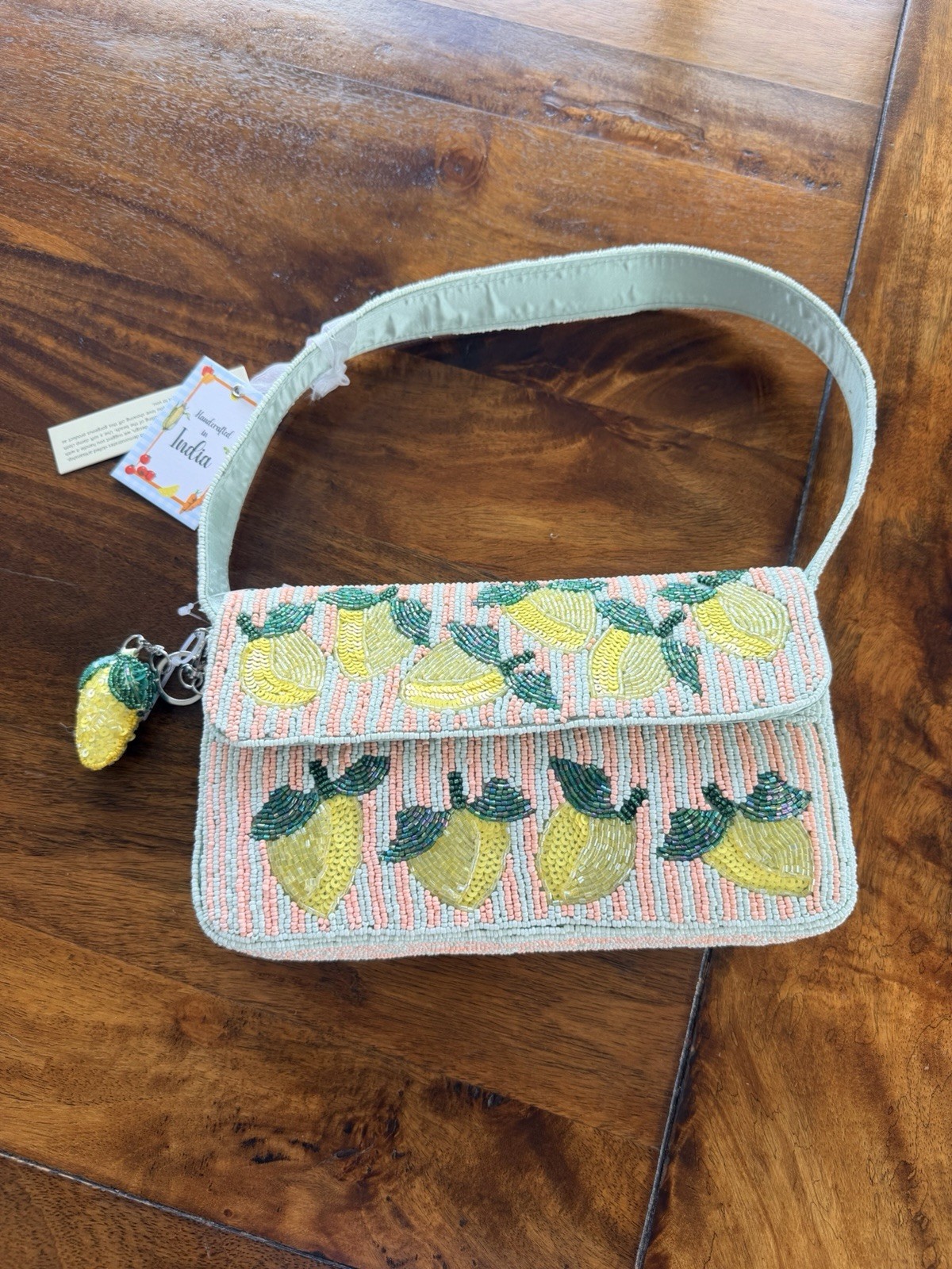 Handcrafted Made In India Lemon Beaded Bag Viral Tiktok Brand New With Tags