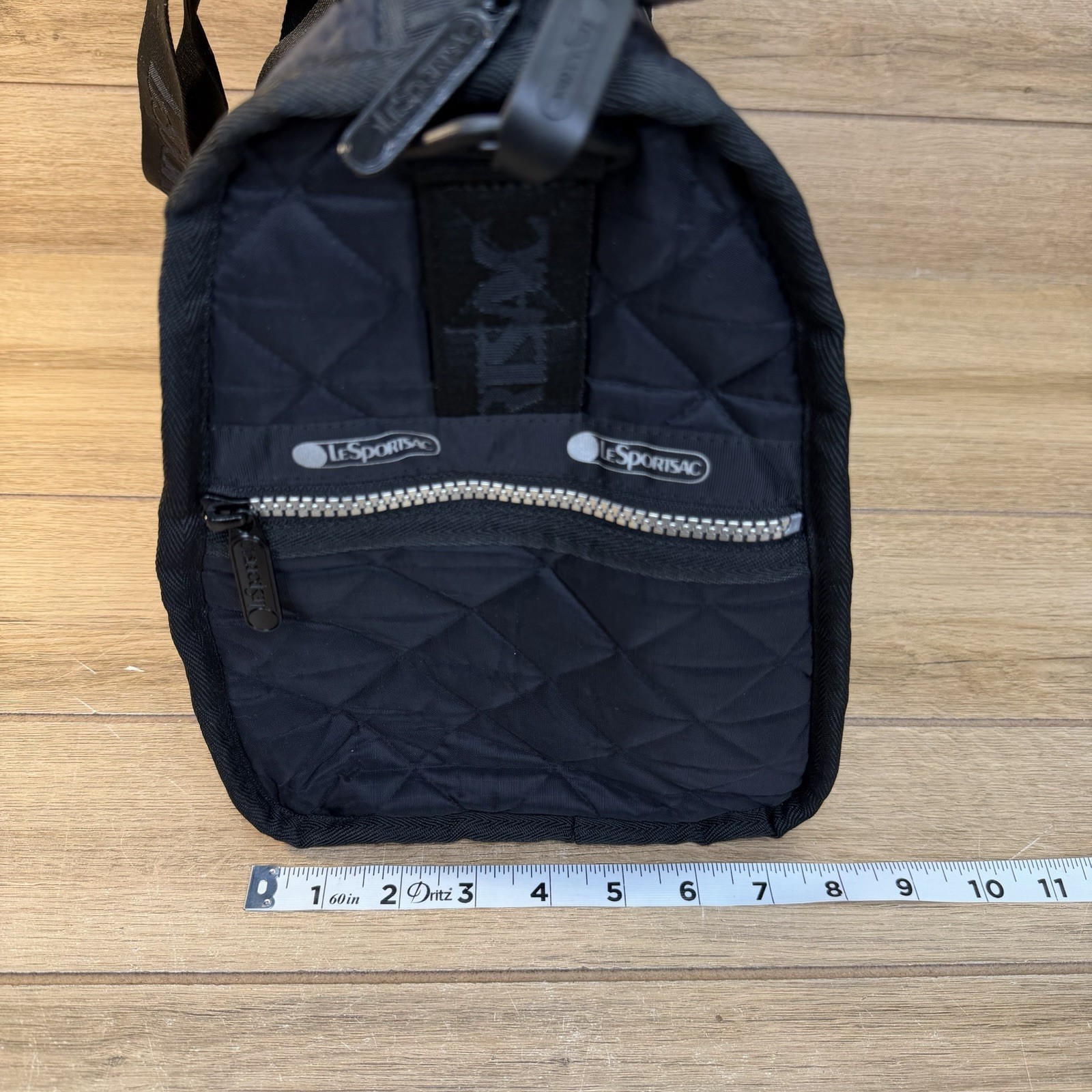Lesportsac Quilted Black Deluxe Medium Weekender Duffle Bag Crossbody Pouch
