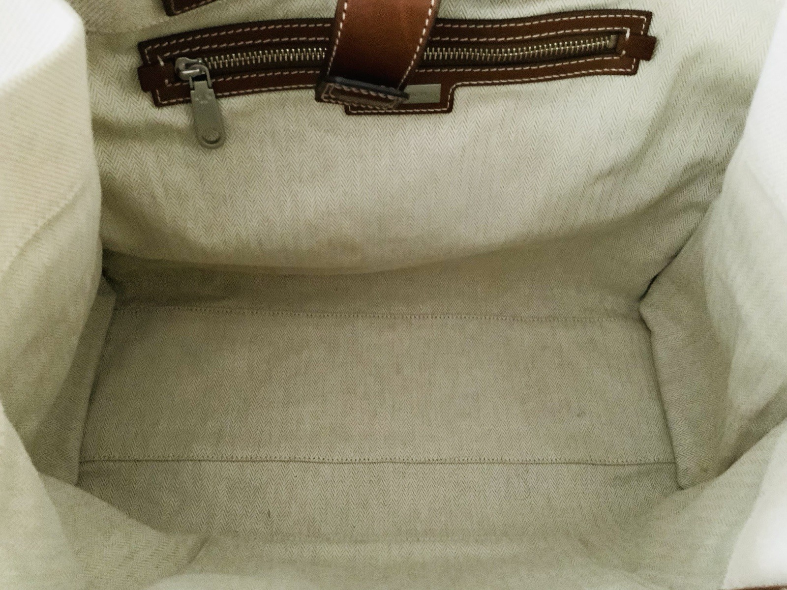 TORY BURCH ELLA CANVAS & LEATHER TOTE BAG EXC CONDITION