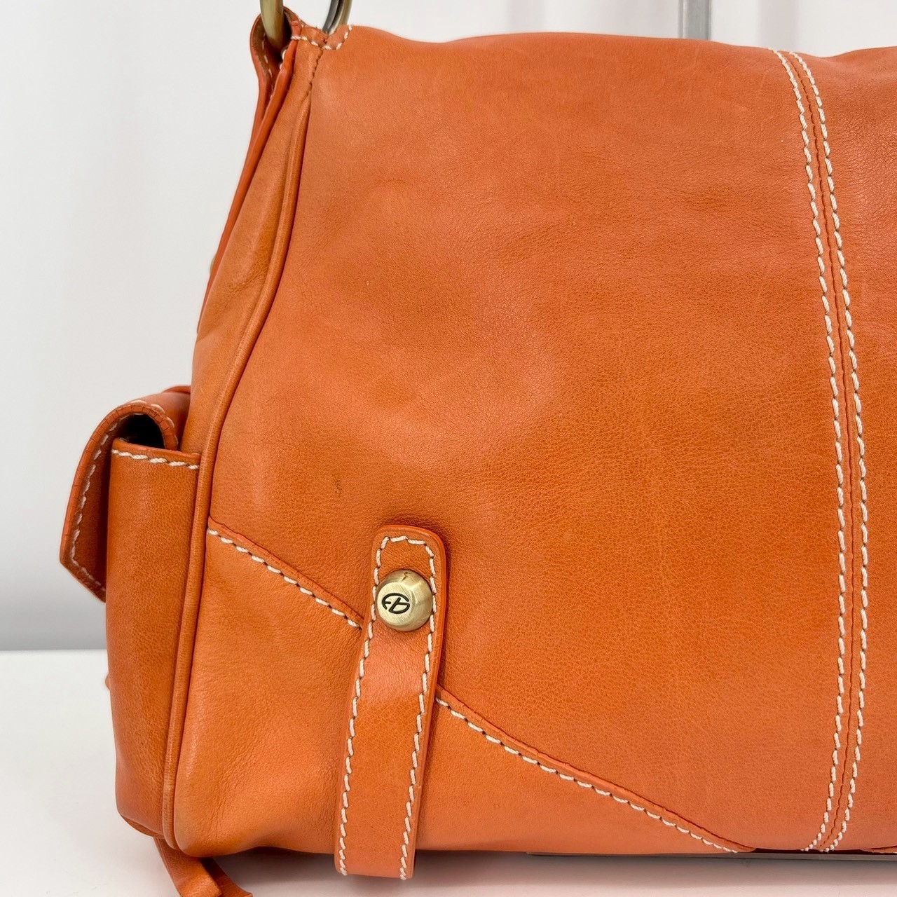 Francesco Biasia Secret Love One-Shoulder Bag Y2K Orange Authentic From Japan