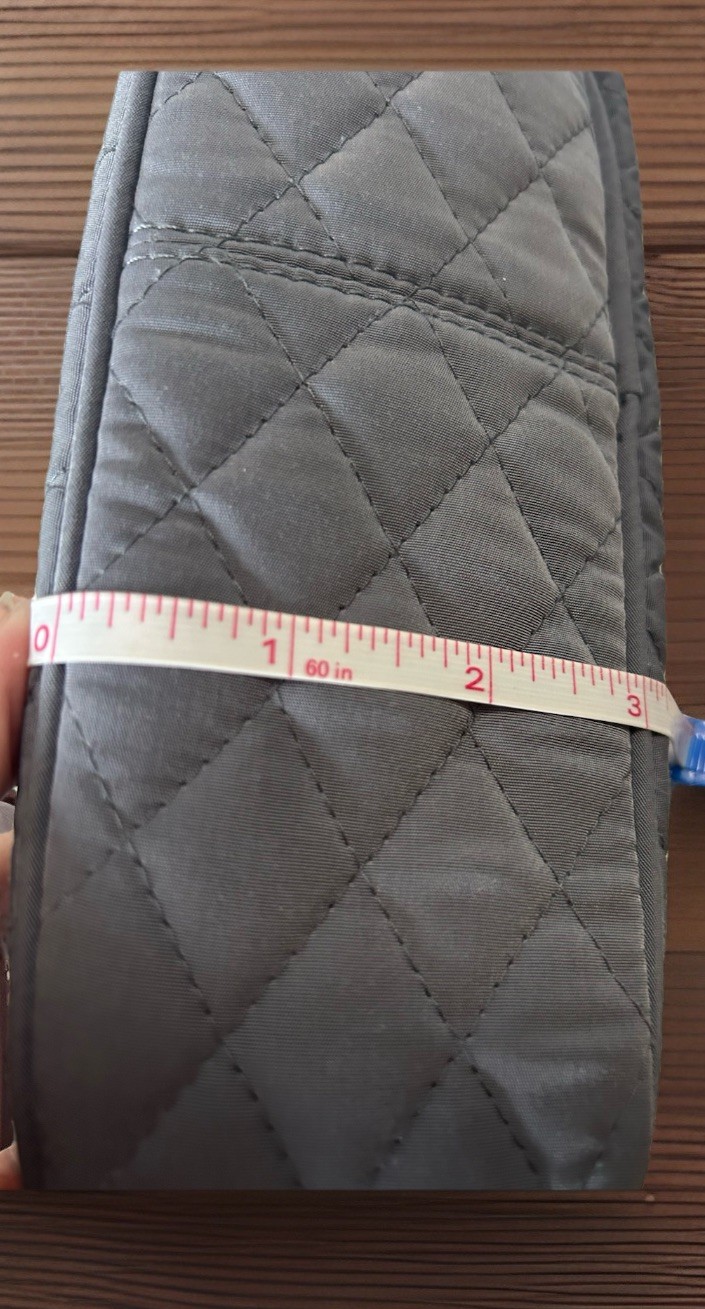 Vera Bradley Carbon Gray Quilted Turn Lock Adjustable Strap Saddle Crossbody Bag