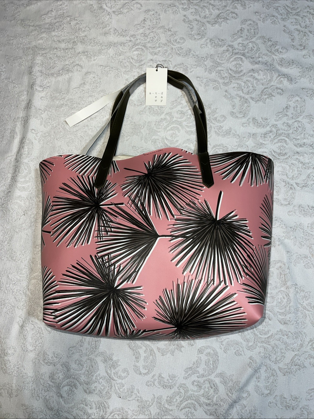 A New Day Open Top Tote Handbag – Pink Palm Print VT6049a Target, New with Tags
