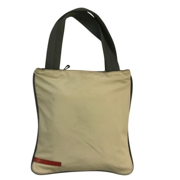 PRADA Sport Tote Bag Unisex Nylon Beige grey 4VA071 T1 Used