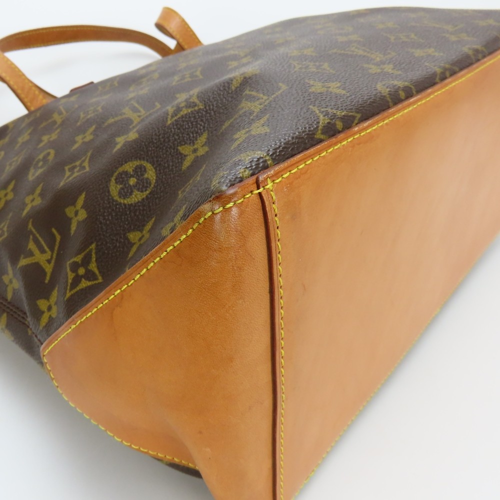 USED LOUIS VUITTON Tote Bag Cabas Mezzo M51151 Monogram/Nume leather Brown P…