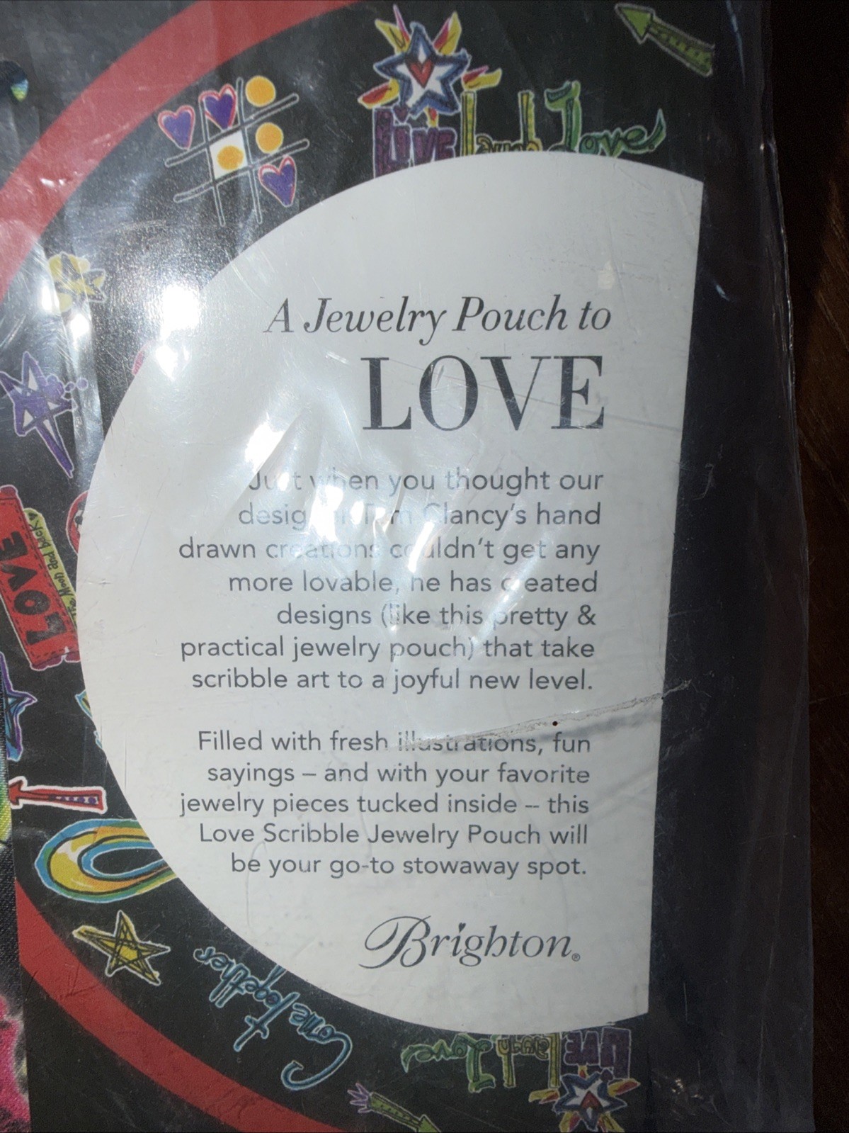 Brighton Love Scribble Travel Drawstring Jewelry Pouch NWT
