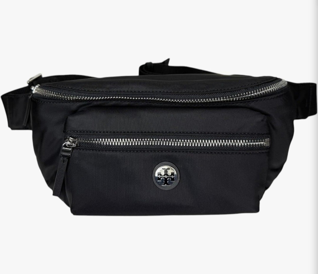 🔥$265🔥 Tory Burch Black Nylon Belt Bag Sling Fanny Pack *170436*