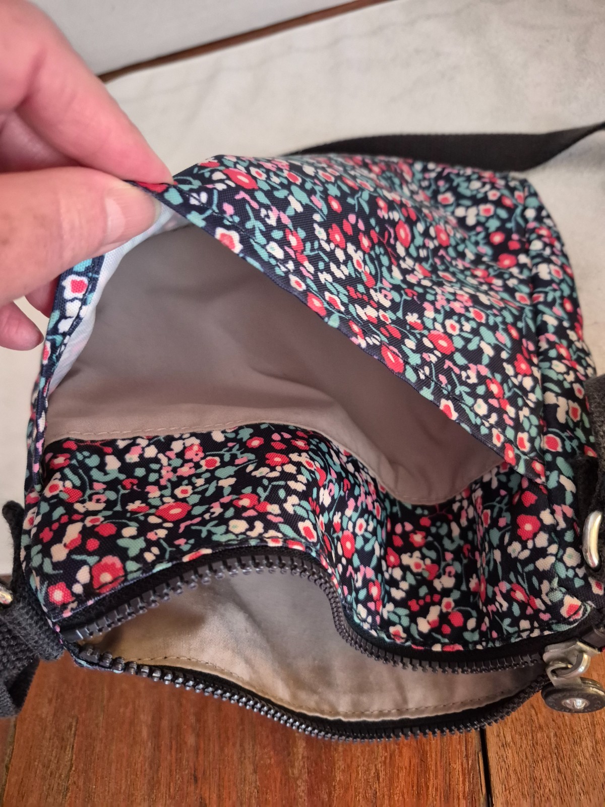 Kipling Sebastion Floral Crossbody Five pocket and Key Clip