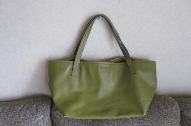 Max Mara Leather Shoulder Tote Bag Authentic Women about 8.86 × 12.20 × 8.66″
