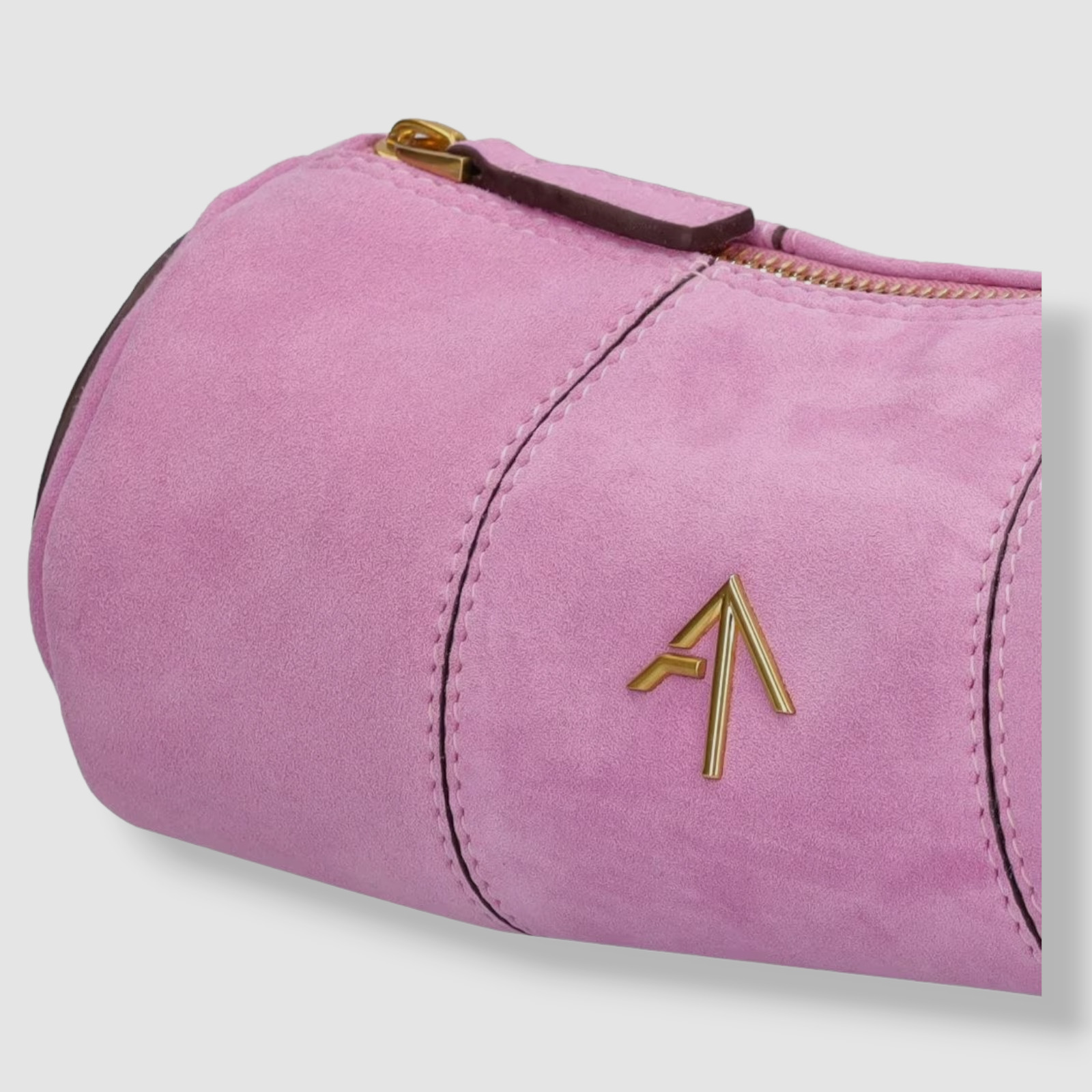 $422 Manu Atelier Women’s Pink XX Mini Cylinder Suede Shoulder Purse Bag