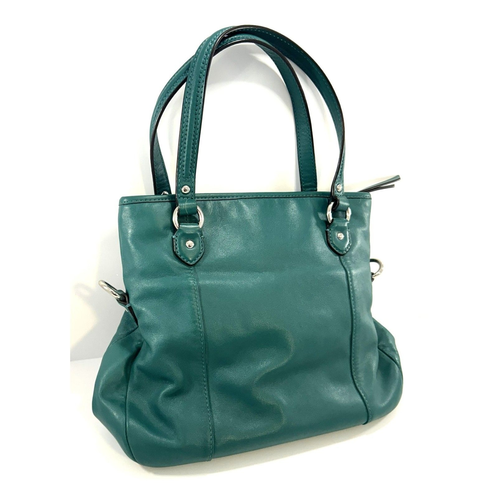 COACH Teal Leather Daisy Mia Crossbody Shoulder Bag & Matching Wallet Set