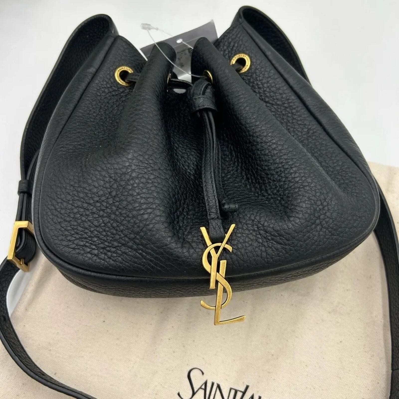 Saint Laurent Mini Paris Vii Bag – Black Leather with Gold YSL Hardware