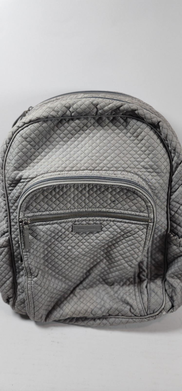 Vera Bradley Pretty Quilted Gray Iconic Campus Backpack