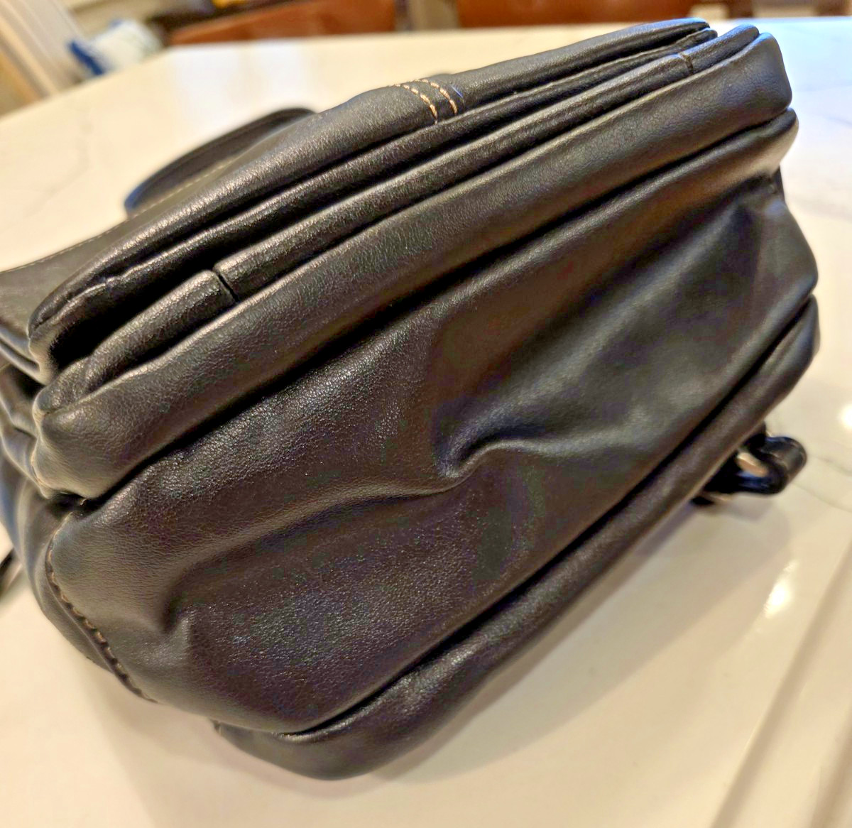 AURIELLE MINI BACKPACK * Black Leather * CONVERTIBLE SLING Bag w/ Heart Charms