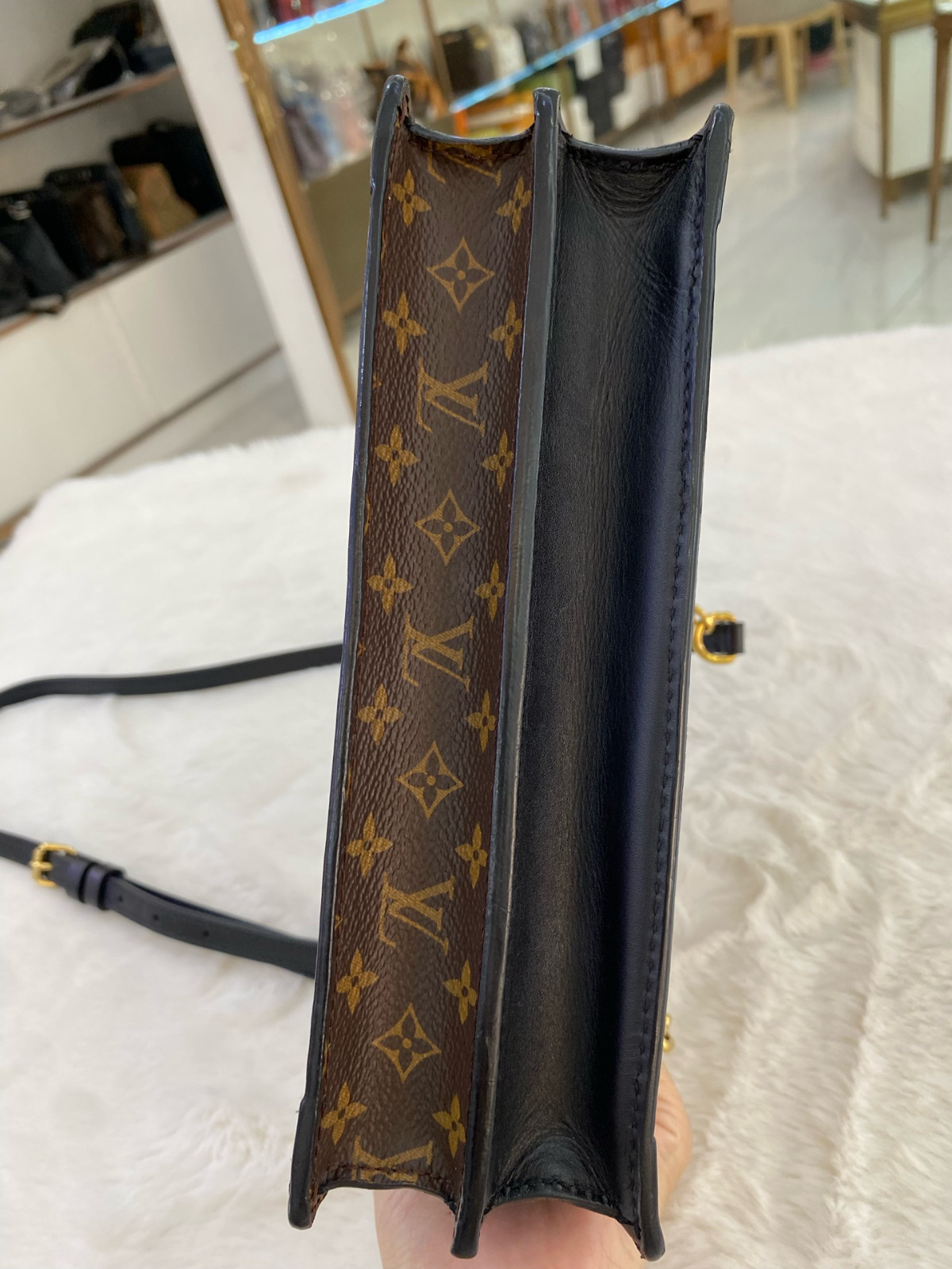 Authentic Louis Vuitton Trunk Clutch Monogram Canvas Clutch Brown Gold-Tone