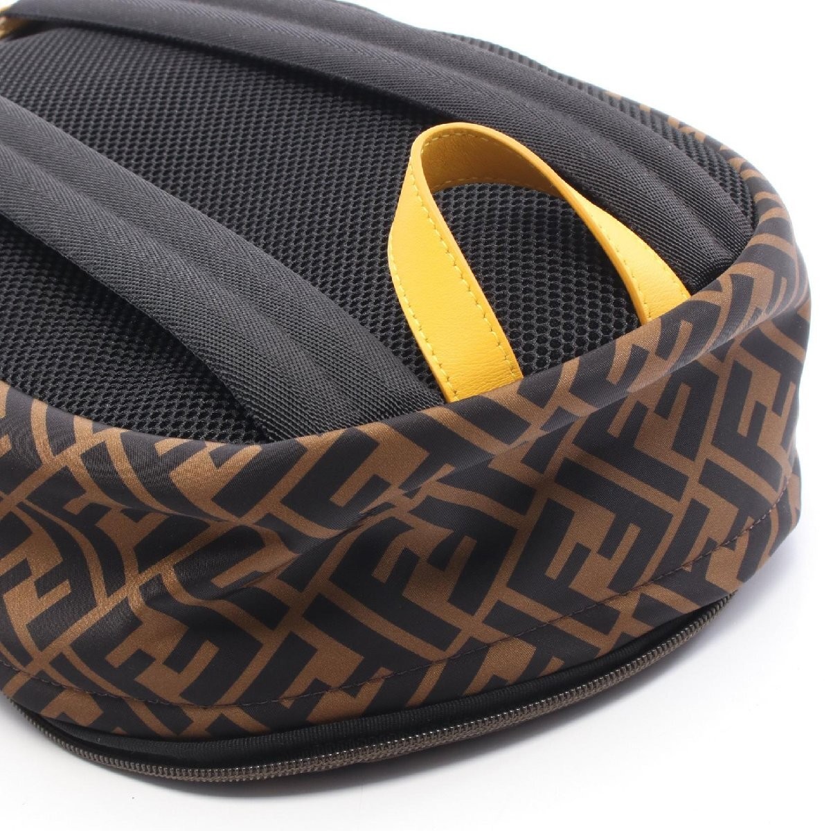 FENDI Zucca Rucksack Backpack Bag Nylon Brown 8BZ040 Used