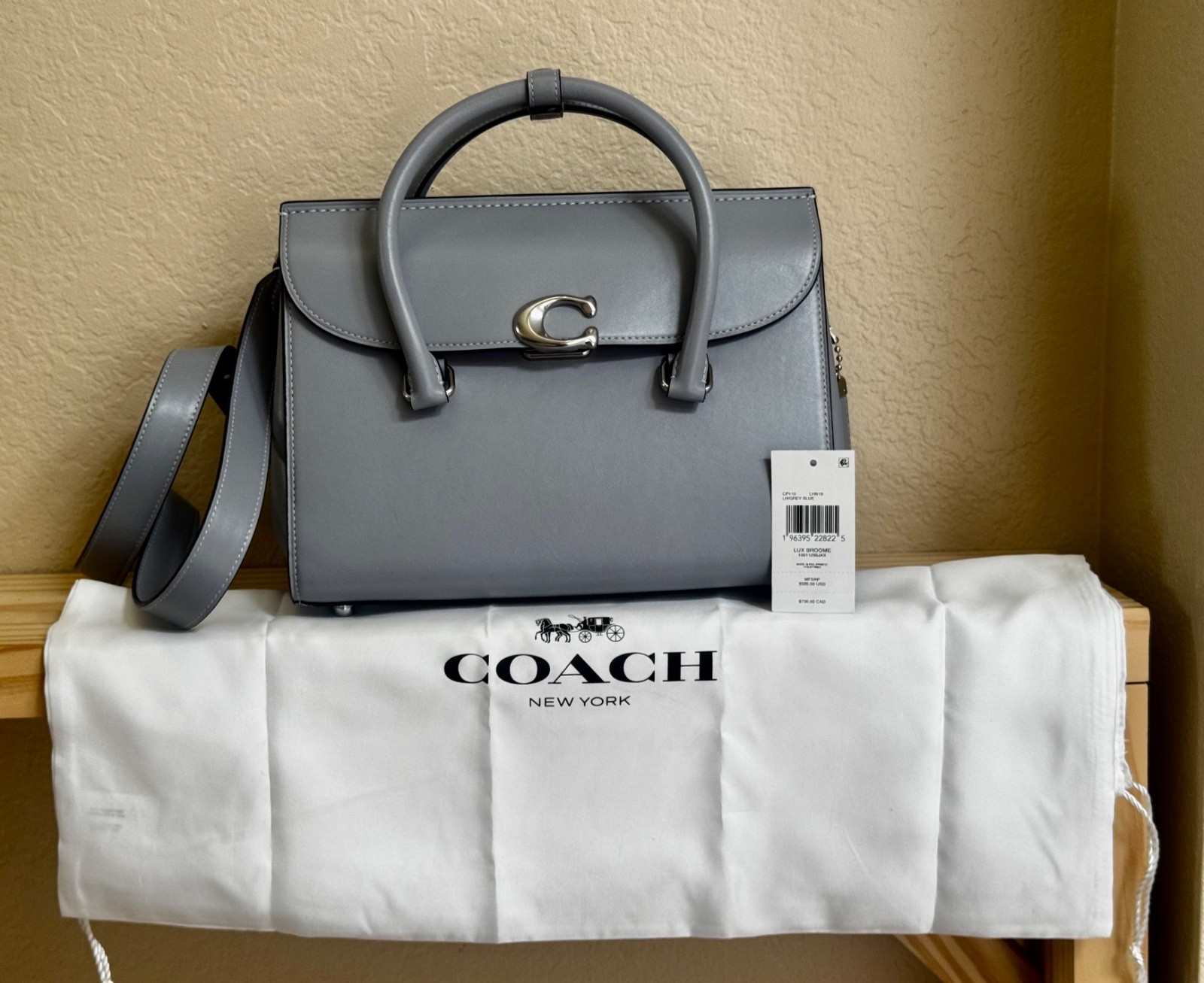 NWT Coach Broome Carryall Bag CP119 Grey Blue & Dust Bag