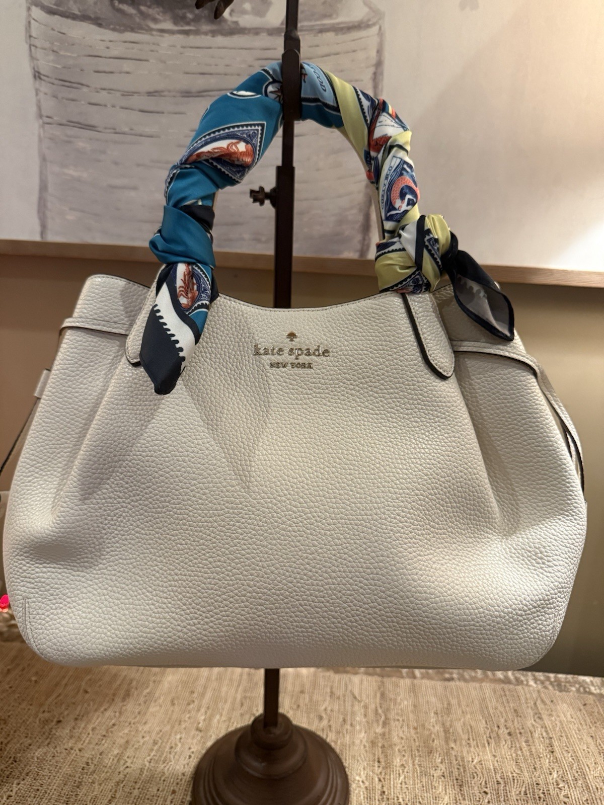 NWT Kate Spade Dumpling Leather Large Satchel Bag Parchment Crossbody 459$