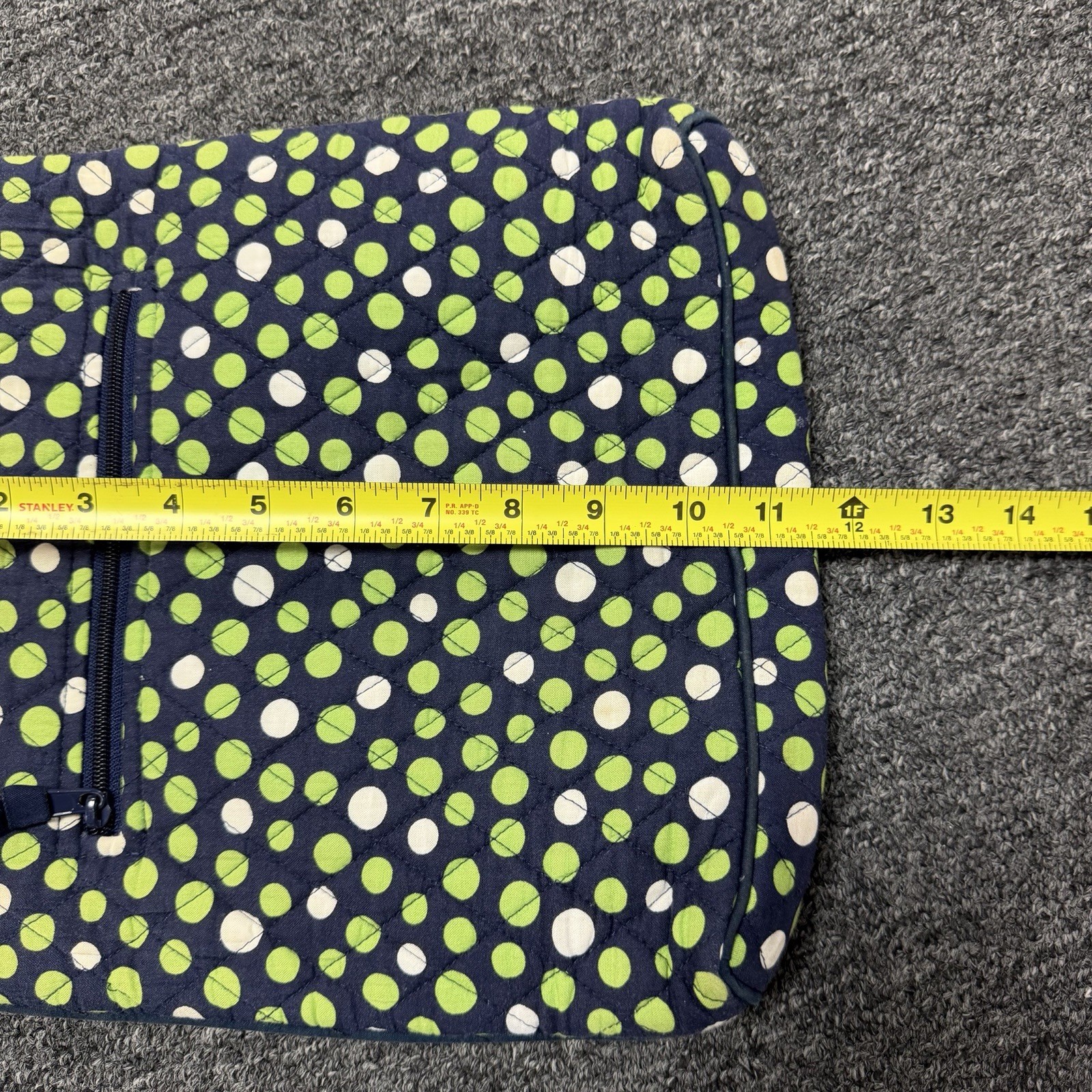Vera Bradley Lucky Polka Dots Quilted Navy Blue Shoulder Bag Crossbody Purse