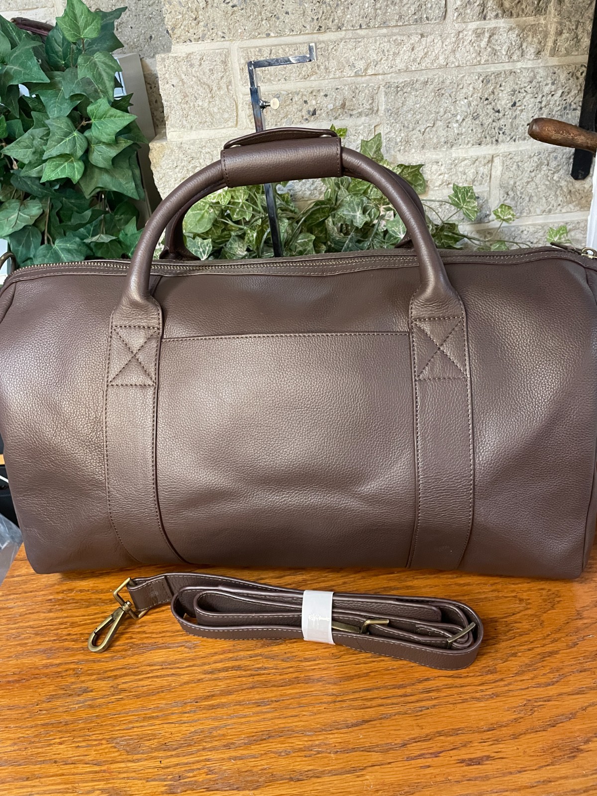 NWT QUINCE NAPPA LEATHER DUFFLE TRAVEL DUFFEL BAG TRAVEL CARRYON MSRP $208