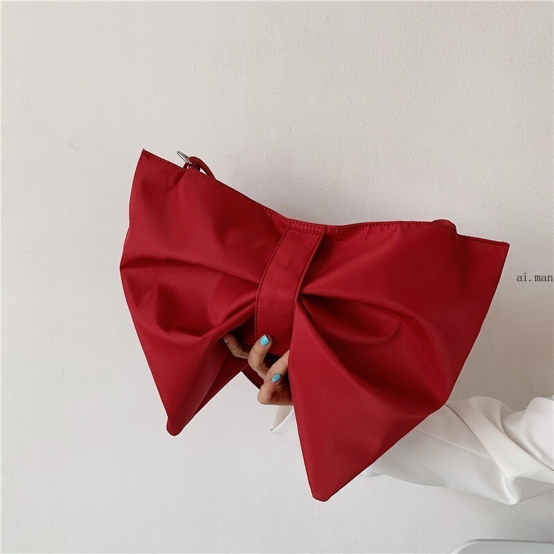 Bow Tote Bag Cute Bowknot Shoulder Bag Casual Canvas Handbag Commuter Women Chic